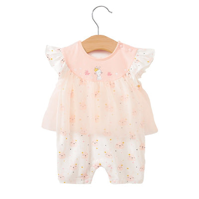 Girl Baby Bodysuit Baby Pink Little Princess Harper Newborn Cute Rabbit Print Creeper