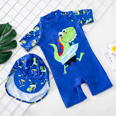 Children's Sunscreen Quick-Drying Sunshade Hot Spring Clothing Surf Clothing Boy One-Piece  Swimsuit Korean Baby