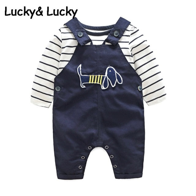 Bebes Newborn clothes cotton letter printed t-shirt with demin overalls baby boys clothes summer children clothing