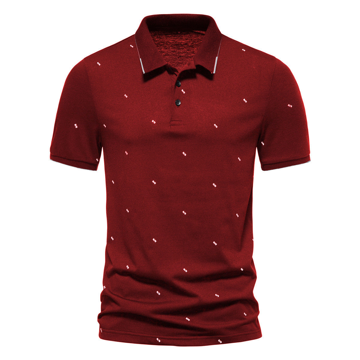 Men's Short-sleeved Polo Shirt Fashionable Printed Casual European And American Lapel Short-sleeved T-shirt