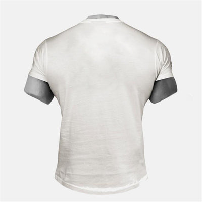 Workout Short Sleeve T-shirt Men's Round Hem Round Neck Slim Training Half Sleeve