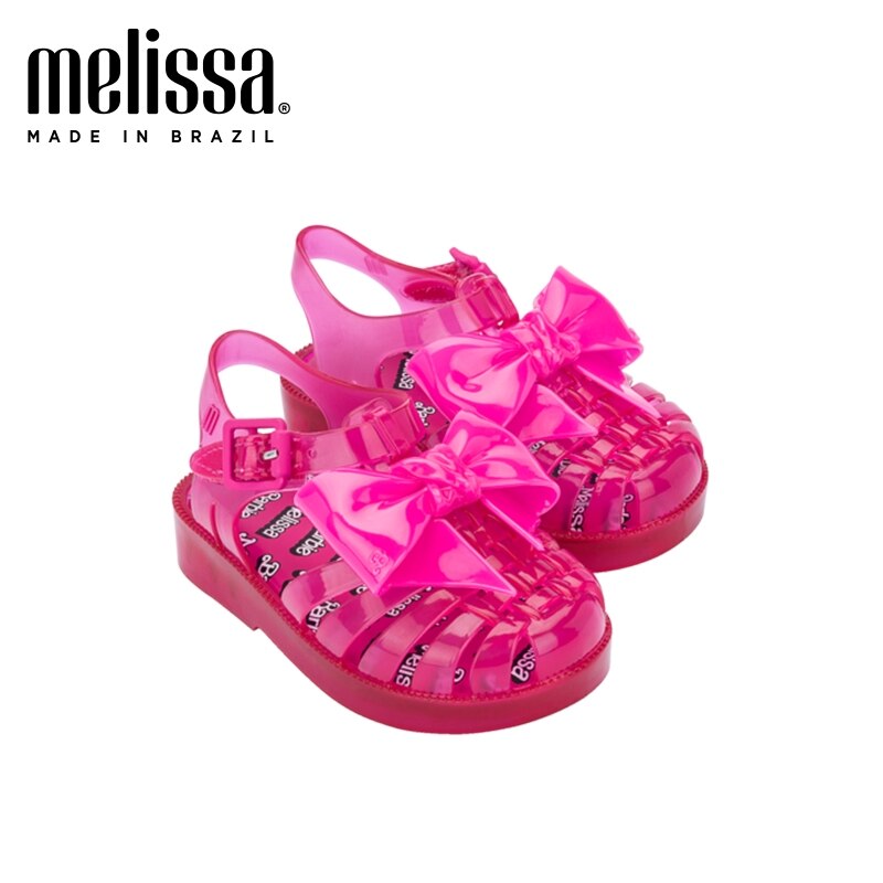 New Mini Melissa Summer sandals Girl and boy Roman Bow Shoes Soft Sparke Fashon Jelly Shoes Melissa Beach Sandals Shoes