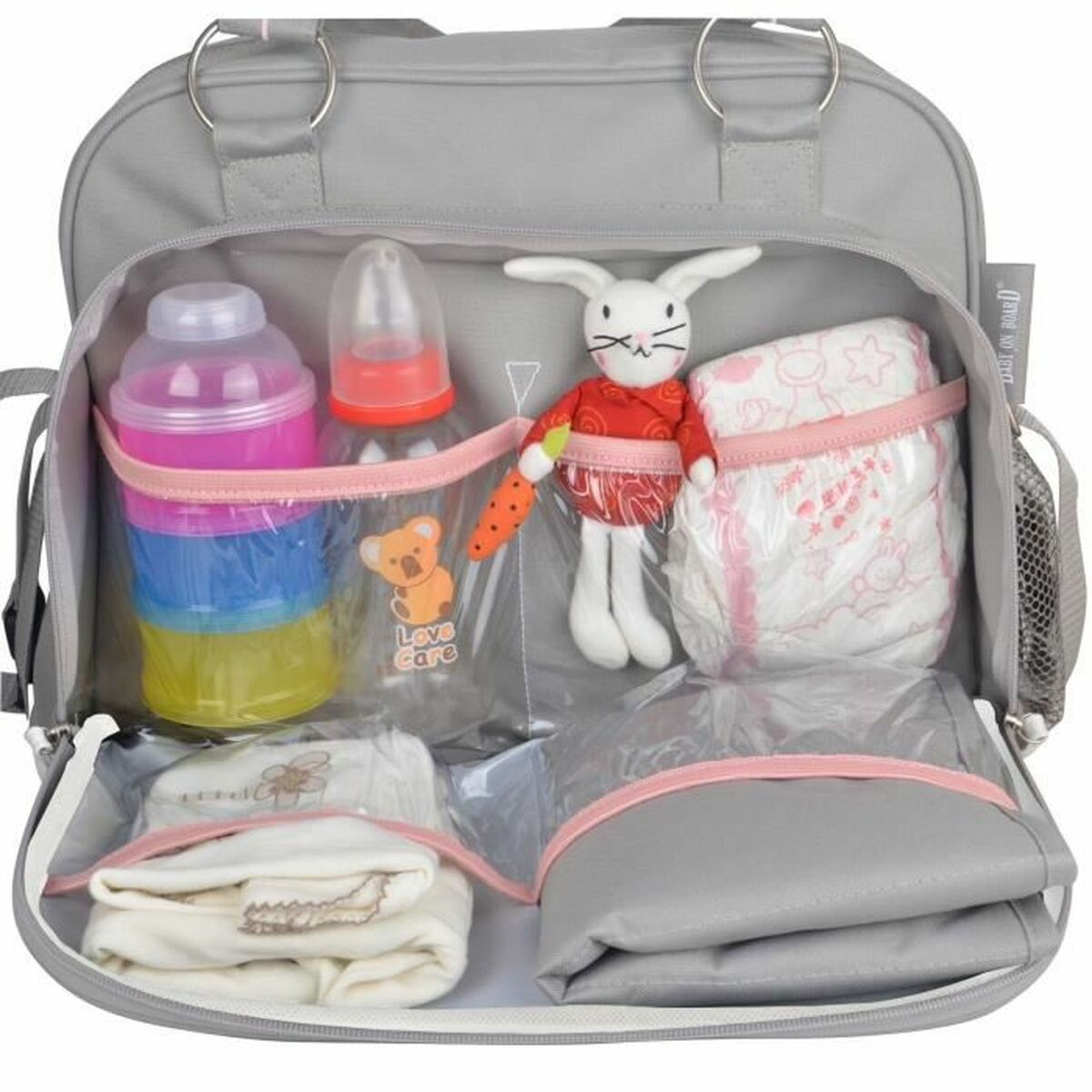 Diaper Changing Bag Baby on Board Baby girl Grey