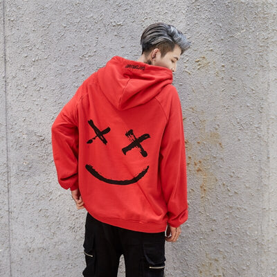 Suppliers Usa Men Hoodies Sweatshirts Smile Print Headwear Hoodie Hip Hop Streetwear Clothing