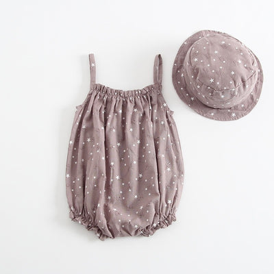 Infant Cotton Kids Clothes Girls For Newborn Baby Summer Baby Outfit With Matched Cap Set