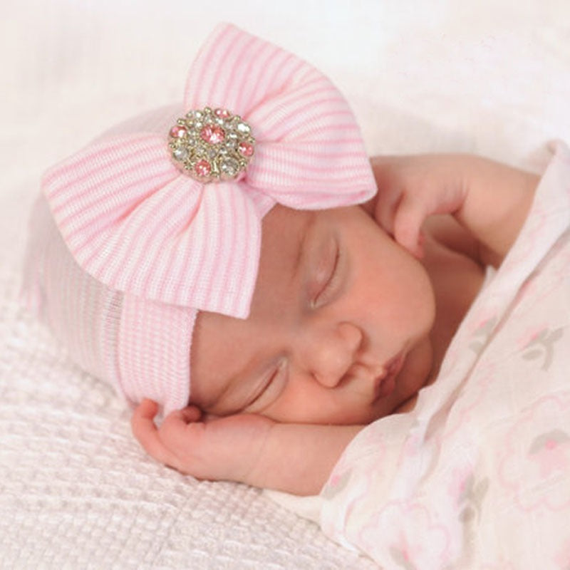 Newborn Baby Hat Baby Hat Big Bow Knit Pullover Hat Spring And Autumn Cute Baby Hat