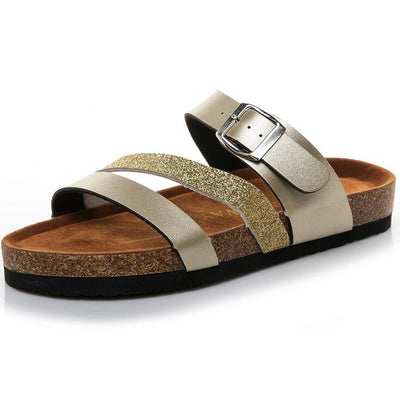 Women Summer Non-slip Platform 3cm Flat Slippers Flip Flops Female Romanesque Shoes Lady Beach Women Buckle Strap Sandals