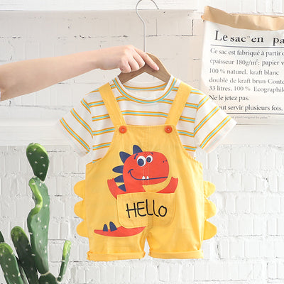 Children's Suit Summer New Baby Overalls 1-4 Years Old Infant T-Shirt Two Pieces