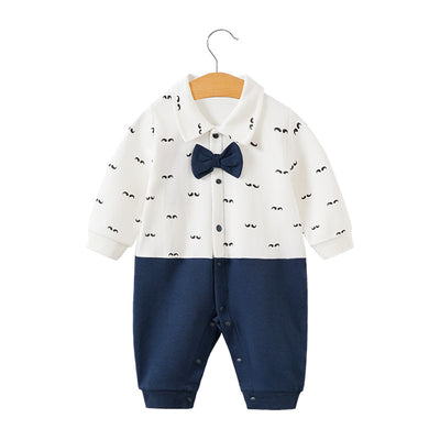 Childrens jumpsuit, babys one year old romper, long sleeved newborn hundred day gentlemanly suit, ins style childrens clothin