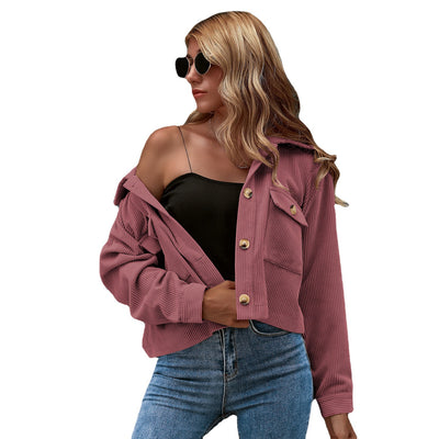 Fashion Corduroy Shirt Jacket Women's Clothing