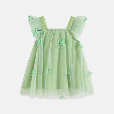 Flying sleeve suspender mesh skirt children suspender dress