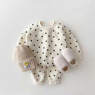 Korean Style Autumn And Winter Infant Children's Wear Cotton Sweater Casual Suit