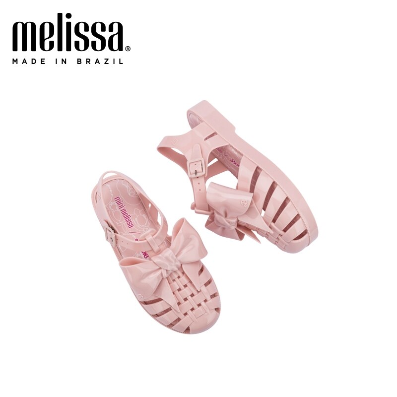 New Mini Melissa Summer sandals Girl and boy Roman Bow Shoes Soft Sparke Fashon Jelly Shoes Melissa Beach Sandals Shoes