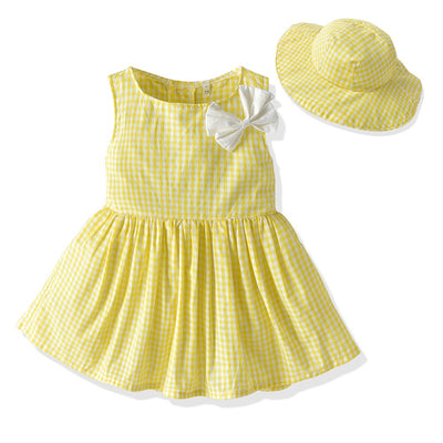 New Childrens Wear Boys and Girls Summer Checker Casual Suit Siblings Baby Set