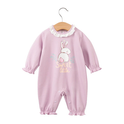 Girl Baby Bodysuit Baby Pink Little Princess Harper Newborn Cute Rabbit Print Creeper