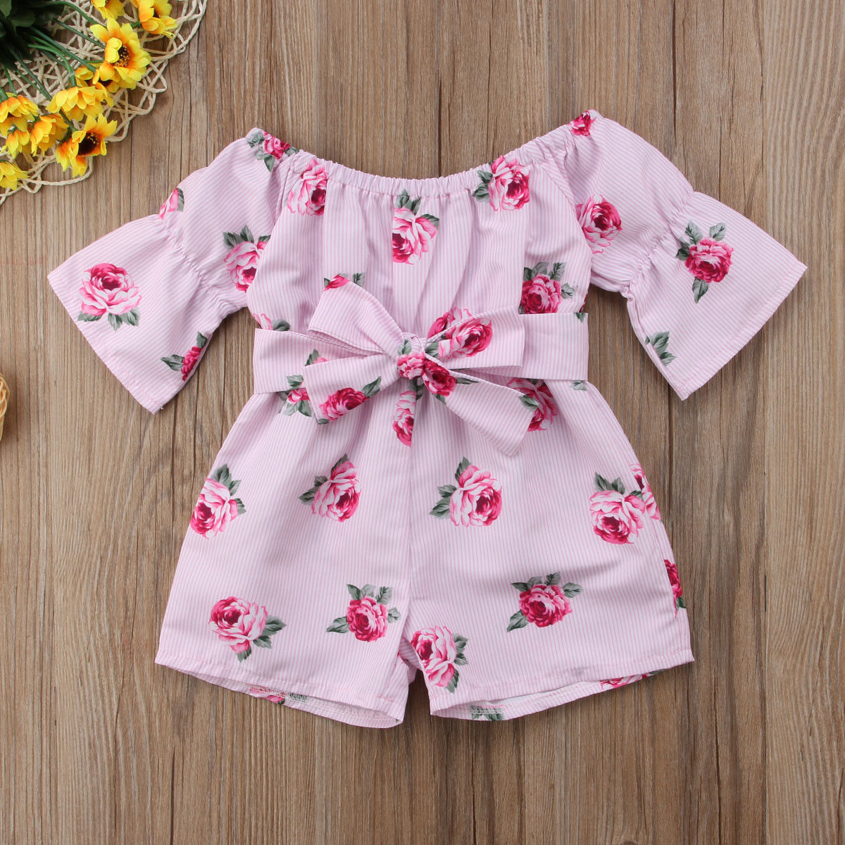 Girl Jumpsuits 6M-5Y US Kids Baby Girl Romper Floral Jumpsuit Sunsuit Summer Outfits Clothes