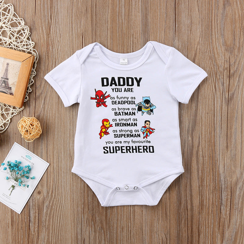 0-18M Infant Newborn Baby Superhero Clothes Short Sleeve Cartoon Romper Jumpsuit Outfits Baby Clothing