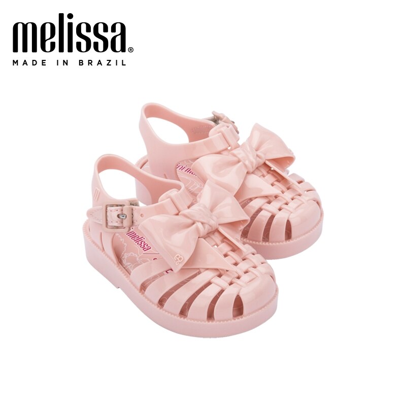 New Mini Melissa Summer sandals Girl and boy Roman Bow Shoes Soft Sparke Fashon Jelly Shoes Melissa Beach Sandals Shoes