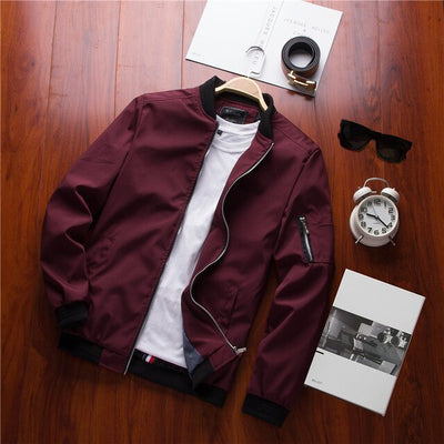 Men's Bomber Zipper Jacket Male Casual Streetwear Hip Hop Slim Fit Pilot Coat Men Clothing