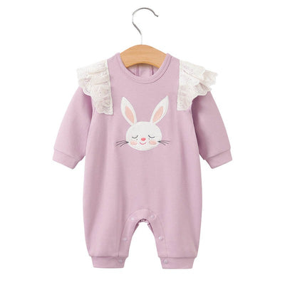 Girl Baby Bodysuit Baby Pink Little Princess Harper Newborn Cute Rabbit Print Creeper