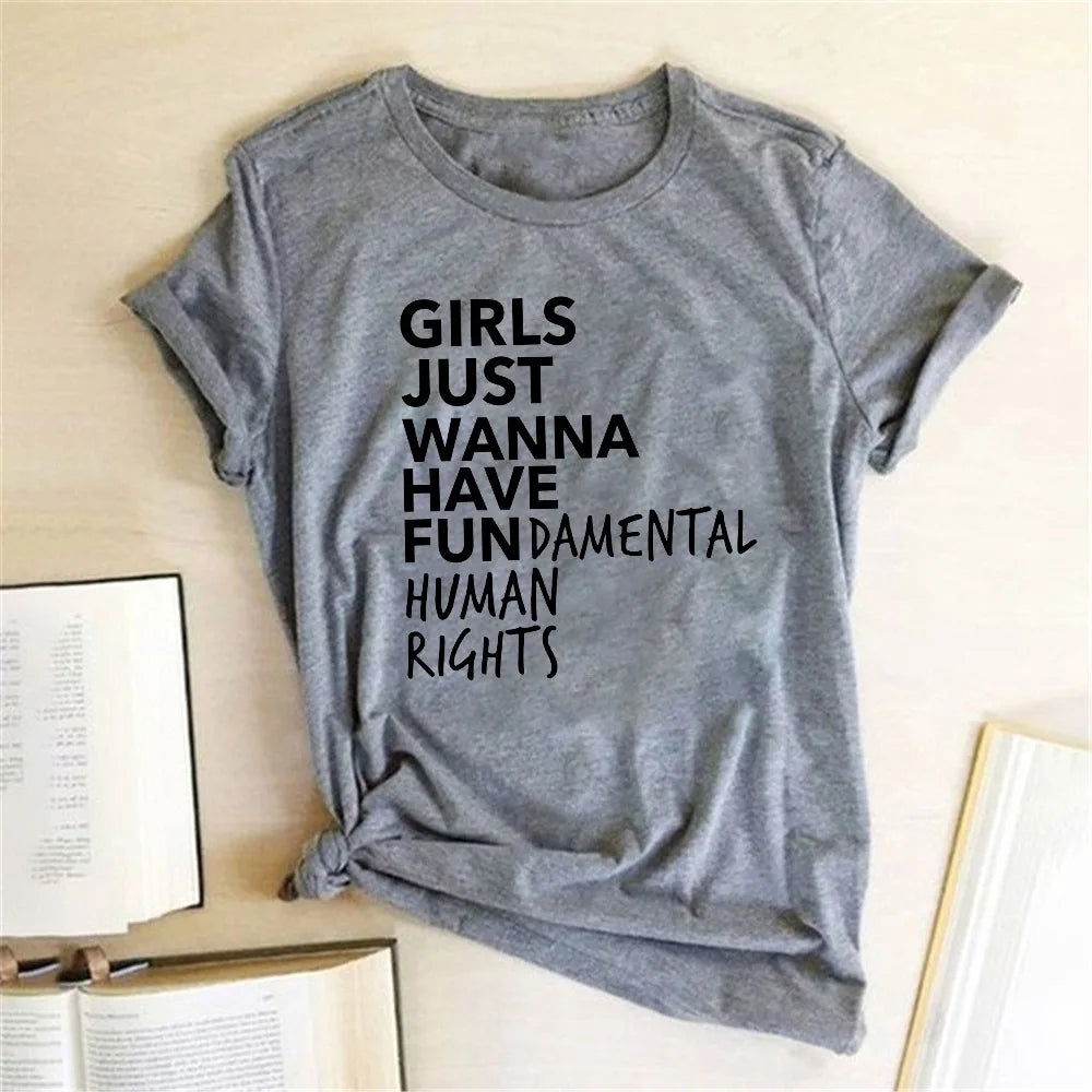 Feminist Feminism T Shirt Girls Human Rights Letter Print T Shirt Women Short Sleeve Summer