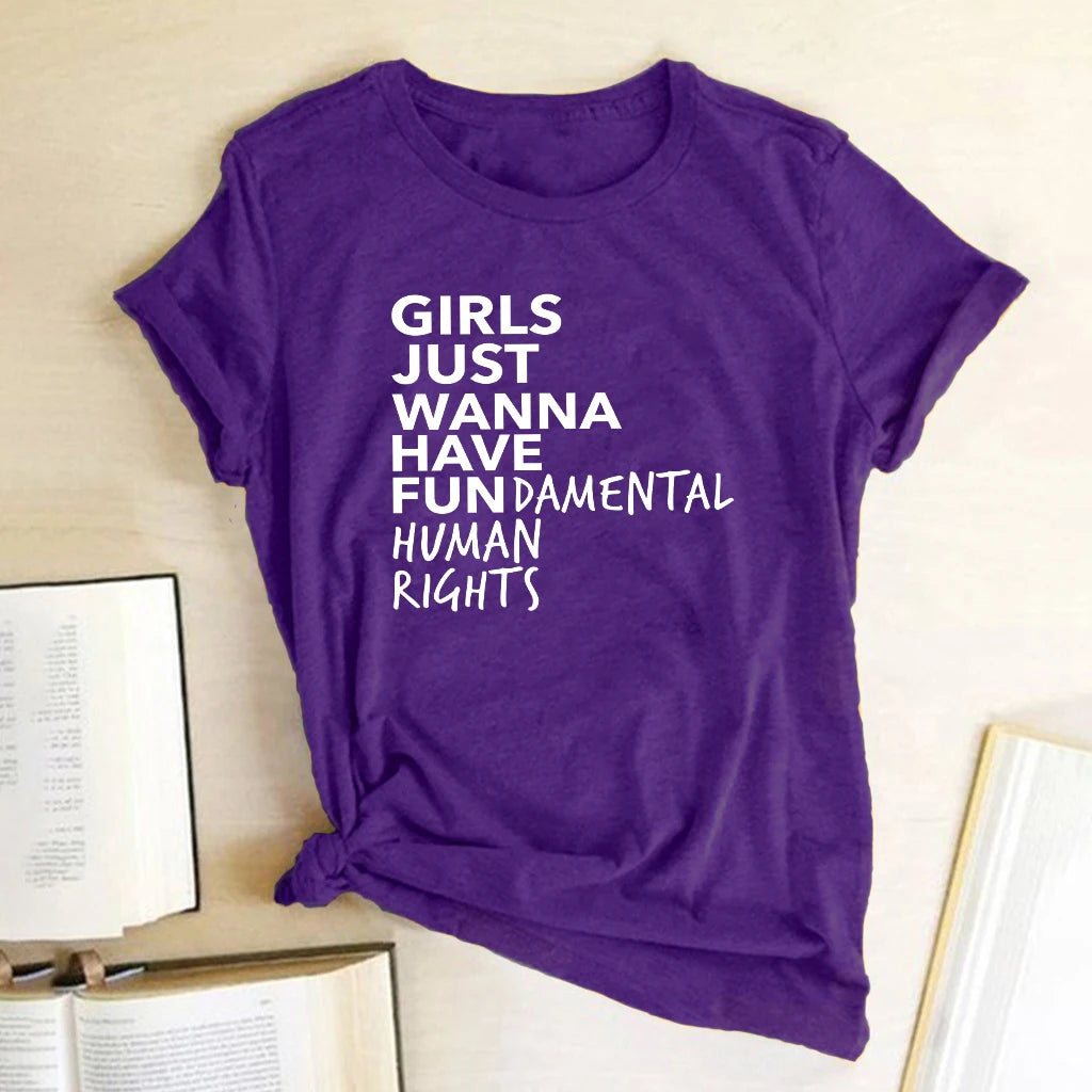 Feminist Feminism T Shirt Girls Human Rights Letter Print T Shirt Women Short Sleeve Summer