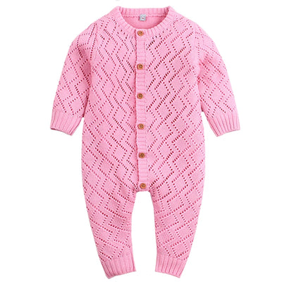 Toddler Boy Jumpsuit Girls Candy Color Knitted Long Sleeve Newborn Baby Clothes Infant Boy Overall Children Outfit Spring