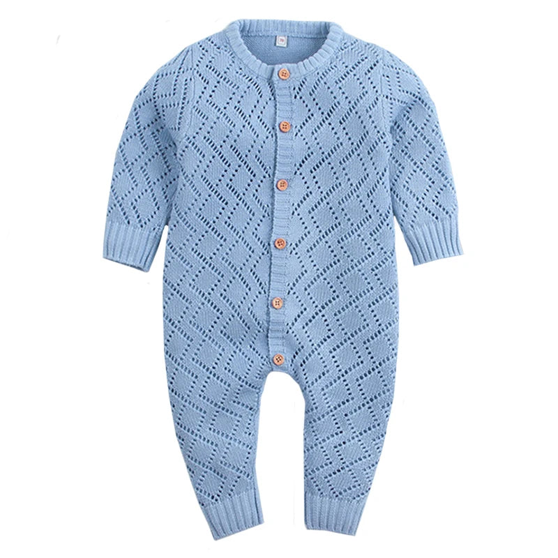 Toddler Boy Jumpsuit Girls Candy Color Knitted Long Sleeve Newborn Baby Clothes Infant Boy Overall Children Outfit Spring