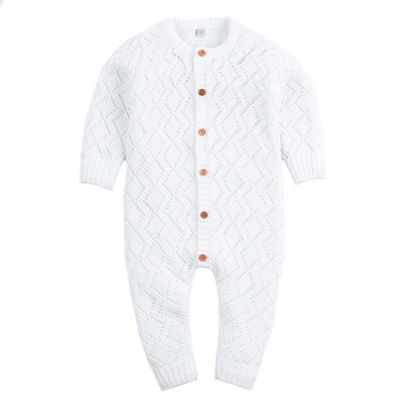 Toddler Boy Jumpsuit Girls Candy Color Knitted Long Sleeve Newborn Baby Clothes Infant Boy Overall Children Outfit Spring