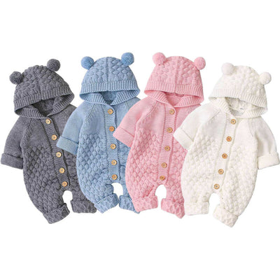 Newborn Unisex Bear Rompers 6-24M