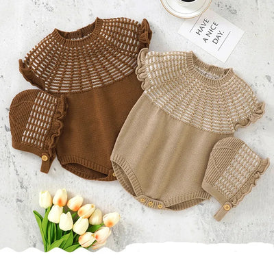 Autumn And Winter New Baby Sweater Newborn Tights + Hat Baby Girl Cute Work Clothes Baby Boy Clothes