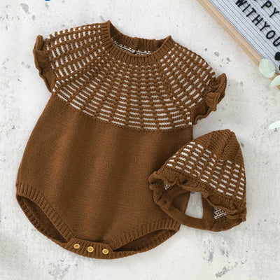 Autumn And Winter New Baby Sweater Newborn Tights + Hat Baby Girl Cute Work Clothes Baby Boy Clothes