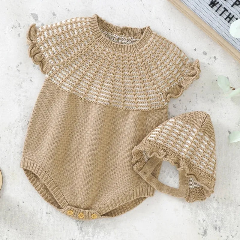 Autumn And Winter New Baby Sweater Newborn Tights + Hat Baby Girl Cute Work Clothes Baby Boy Clothes