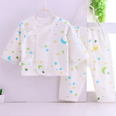 Newborn Baby Clothes Boy Girl Infant Suit Long Sleeve Cotton Tops+Pant 2Pcs Set Soft Underwear Toddler Sleepwear Children A555