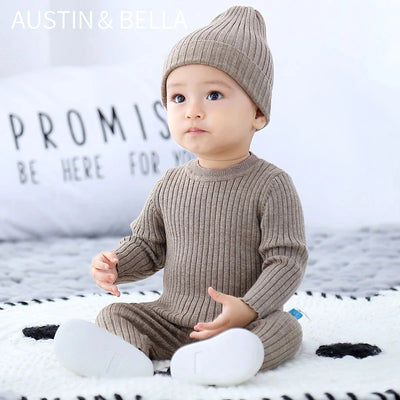 3pcs Sweater Sets Baby Boy Clothes Sets for Little Boys Girls Autumn Winter Clothing Suit Newborn Toddler Outfits Tops Pants