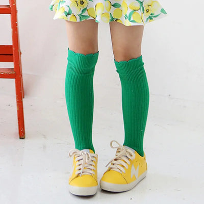 Spring Autumn Winter Girls Knee High Socks Children Kids Socks Fashion Dancing Socks Solid Baby Boy Girls Knee Socks School