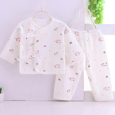 Newborn Baby Clothes Boy Girl Infant Suit Long Sleeve Cotton Tops+Pant 2Pcs Set Soft Underwear Toddler Sleepwear Children A555