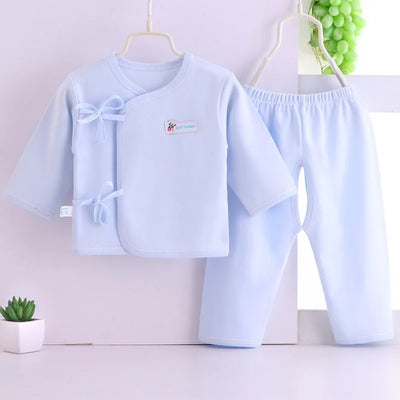 Newborn Baby Clothes Boy Girl Infant Suit Long Sleeve Cotton Tops+Pant 2Pcs Set Soft Underwear Toddler Sleepwear Children A555