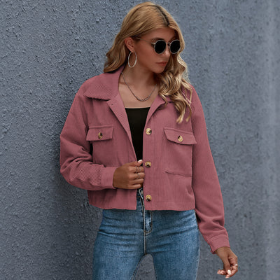 Fashion Corduroy Shirt Jacket Women's Clothing